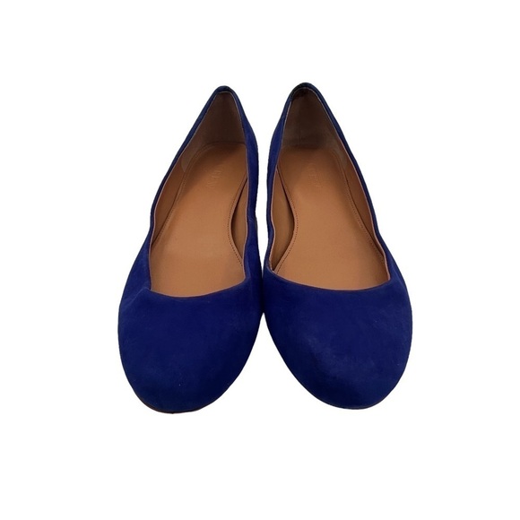 J. Crew Blue Suede Block Heel Ballet Flats Size 6 Women’s - Picture 3 of 9